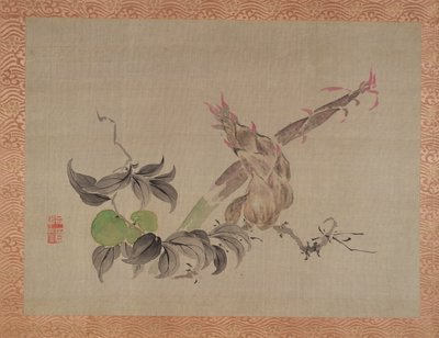 Mela e pianta fiorita, 1851 da Tsubaki Chinzan
